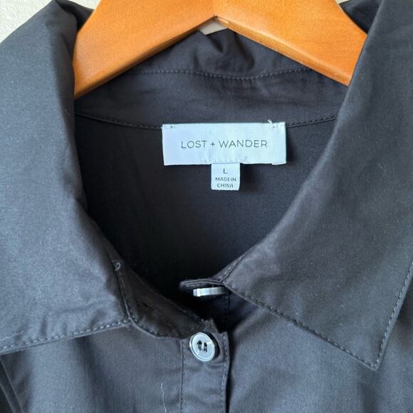 Lost + Wander Black Lace Trim Mini Dress Size Large NWOT - Picture 3 of 4